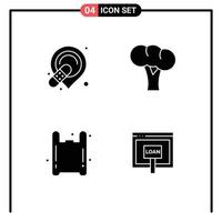 Pictogram Set of 4 Simple Solid Glyphs of d gas place holder organic pollution Editable Vector Design Elements