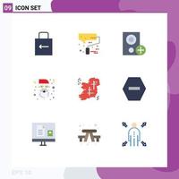 Mobile Interface Flat Color Set of 9 Pictograms of ireland santa computers claus add Editable Vector Design Elements