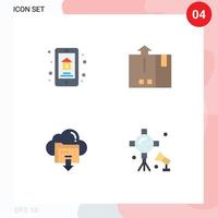 4 Creative Icons Modern Signs and Symbols of online sale logistic property cargo arrow Editable Vector Design Elements