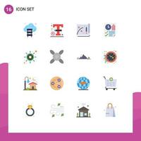 16 Flat Color concept for Websites Mobile and Apps seo time achievement report document Editable Pack of Creative Vector Design Elements