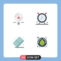 moderno conjunto de 4 4 plano íconos y símbolos tal como encontrar Temporizador profesional reloj letras editable vector diseño elementos