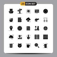Set of 25 Modern UI Icons Symbols Signs for eco web vacation seo scince Editable Vector Design Elements