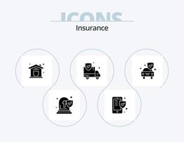 Insurance Glyph Icon Pack 5 Icon Design. insurance. van. insurance. security. insurance vector