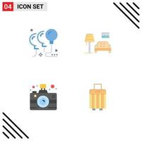 4 Universal Flat Icons Set for Web and Mobile Applications balloons communication party sofa news Editable Vector Design Elements