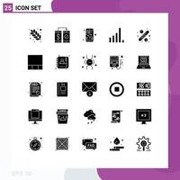 25 Creative Icons Modern Signs and Symbols of percentage phone wallet connection direction Editable Vector Design Elements