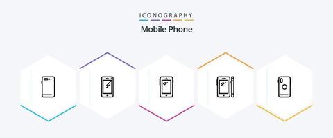 Mobile Phone 25 Line icon pack including mobile. phone. huawei. pen. mobile vector