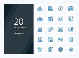 20 Geo Graphy Blue Color icon for presentation vector