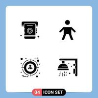 4 Creative Icons Modern Signs and Symbols of phone target list people fitness Editable Vector Design Elements