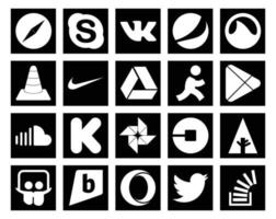 20 Social Media Icon Pack Including music soundcloud media apps aim vector