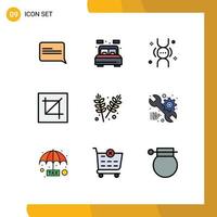 9 User Interface Filledline Flat Color Pack of modern Signs and Symbols of farming tool genetics layout design Editable Vector Design Elements