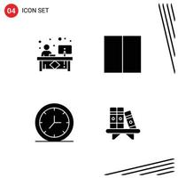 Universal Icon Symbols Group of Modern Solid Glyphs of clerk clock front interface wall Editable Vector Design Elements