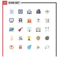 Set of 25 Modern UI Icons Symbols Signs for design urban building smart city Editable Vector Design Elements