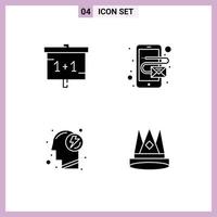 Solid Glyph concept for Websites Mobile and Apps education mind study mobile crown Editable Vector Design Elements