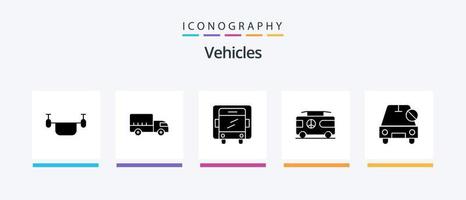 vehículos glifo 5 5 icono paquete incluso desactivado. camioneta. camión. vacaciones. combinación creativo íconos diseño vector