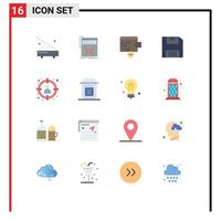 16 Flat Color concept for Websites Mobile and Apps head save web floppy wallet Editable Pack of Creative Vector Design Elements