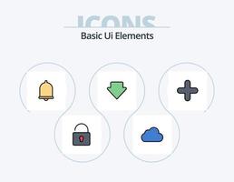 Basic Ui Elements Line Filled Icon Pack 5 Icon Design. danger. ineternet. plus. map. world vector
