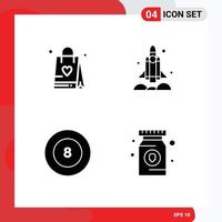 Universal Solid Glyphs Set for Web and Mobile Applications shopping bag billiard launcher transport drug Editable Vector Design Elements