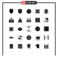 Modern Set of 25 Solid Glyphs and symbols such as scince global commerce globe market Editable Vector Design Elements