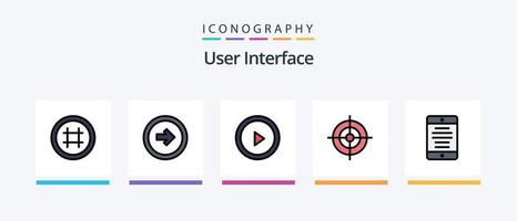 User Interface Line Filled 5 Icon Pack Including setting. gear. stop. right. user. Creative Icons Design vector