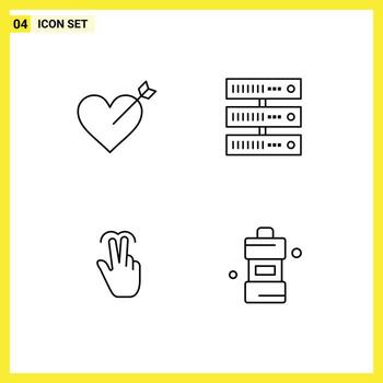 Line Pack of 4 Universal Symbols of arrow mobile computing network tab Editable Vector Design Elements