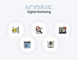 Digital Marketing Line Filled Icon Pack 5 Icon Design. web. internet. speaker. browser. marketing vector