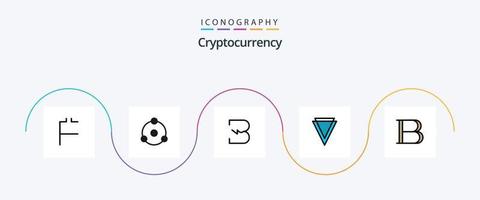 criptomoneda línea lleno plano 5 5 icono paquete incluso moneda. cripto divisa. explosión. cripto. borde vector