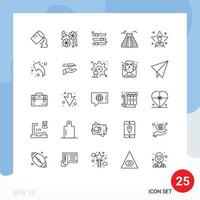 Set of 25 Vector Lines on Grid for user bright options usa landmark Editable Vector Design Elements