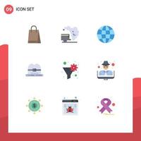 Universal Icon Symbols Group of 9 Modern Flat Colors of hacker funnel globe filter canada Editable Vector Design Elements