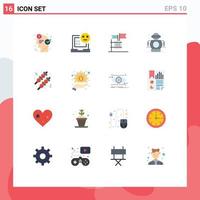 Modern Set of 16 Flat Colors and symbols such as robotic human development junk election Editable Pack of Creative Vector Design Elements