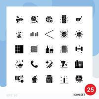 Modern Set of 25 Solid Glyphs and symbols such as aim phone world mobile business Editable Vector Design Elements