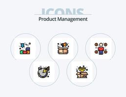 Product Management Line Filled Icon Pack 5 Icon Design. product. management. product. business. target vector