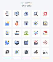 Creative Cyber Crime 25 Flat icon pack  Such As saver. help. . . information vector