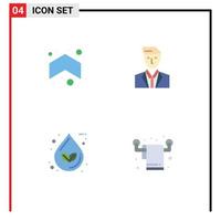 4 User Interface Flat Icon Pack of modern Signs and Symbols of arrow drop direction head eco Editable Vector Design Elements