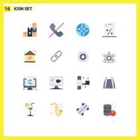 Universal Icon Symbols Group of 16 Modern Flat Colors of home building internet baby payment Editable Pack of Creative Vector Design Elements