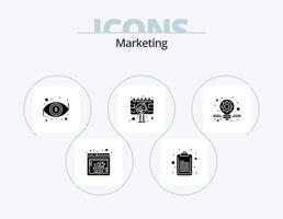 Marketing Glyph Icon Pack 5 Icon Design. marketing. sign board. eye. billboard. advertisement vector