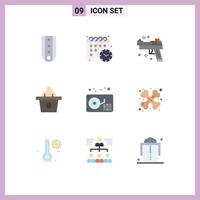 9 Creative Icons Modern Signs and Symbols of music audio firearm speech conference Editable Vector Design Elements