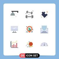 9 Thematic Vector Flat Colors and Editable Symbols of business imac recreation device computer Editable Vector Design Elements