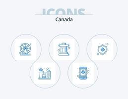 Canada Blue Icon Pack 5 Icon Design. leaf. rock. canada. native. inuit vector