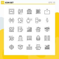 25 Creative Icons Modern Signs and Symbols of send arrow shop report figures Editable Vector Design Elements