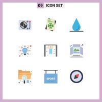 User Interface Pack of 9 Basic Flat Colors of advertisement rings water gymnast solutions Editable Vector Design Elements