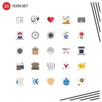 Set of 25 Modern UI Icons Symbols Signs for marketing growth tools finance wedding Editable Vector Design Elements