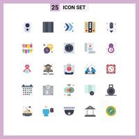 Universal Icon Symbols Group of 25 Modern Flat Colors of women microphone right day file folder Editable Vector Design Elements