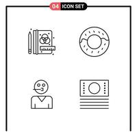 Pack of 4 creative Filledline Flat Colors of creative supporter donut people ecommerce Editable Vector Design Elements