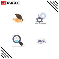 Modern Set of 4 Flat Icons and symbols such as candy search sweets install user Editable Vector Design Elements