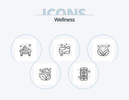 Wellness Line Icon Pack 5 Icon Design. heart. leaf. doctor. yin. symbol vector