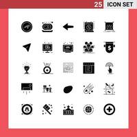Group of 25 Modern Solid Glyphs Set for pin resize date object edit Editable Vector Design Elements