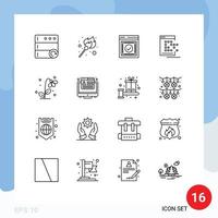 16 Creative Icons Modern Signs and Symbols of flora dot ready network mobile Editable Vector Design Elements