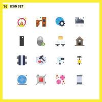 16 Universal Flat Colors Set for Web and Mobile Applications ruler design control technology wifi Editable Pack of Creative Vector Design Elements
