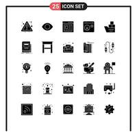 Set of 25 Modern UI Icons Symbols Signs for box internet communication help browser Editable Vector Design Elements