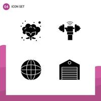 Pictogram Set of Simple Solid Glyphs of cauliflower globe dumbbell power education Editable Vector Design Elements